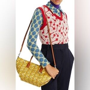 Tory Burch Small Canvas Tote - Saffron Basketweave